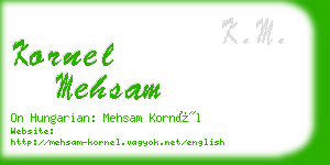 kornel mehsam business card